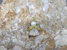 lótuszvirág szoknyás arany színű angyalka tejfehér